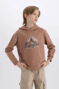 DeFacto Hooded Printed Sweatshirt Boy - Image 3