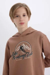 DeFacto Hooded Printed Sweatshirt Boy - Image 4