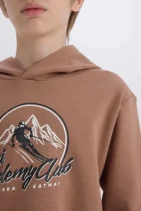 DeFacto Hooded Printed Sweatshirt Boy - Image 5