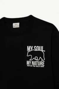 DeFacto Crew Neck Back Printed Soft Lined Sweatshirt Boy - Image 8