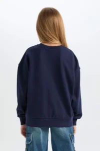 DeFacto Girl's Relax Fit Crew Neck Printed Sweatshirt - Image 6