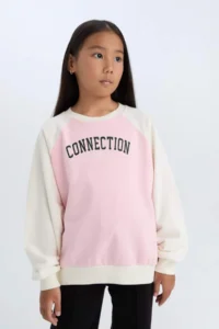 DeFacto Girl's Relax Fit Crew Neck Printed Sweatshirt - Image 4