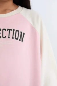 DeFacto Girl's Relax Fit Crew Neck Printed Sweatshirt - Image 5