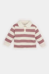DeFacto Baby Girl Bebe Soft Furry Striped Sweatshirt