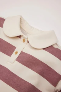 DeFacto Baby Girl Bebe Soft Furry Striped Sweatshirt - Image 2