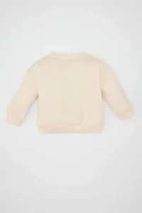 DeFacto Disney Lilo & Stitch Crew Neck Soft Fuzzy Sweatshirt Baby Girl - Image 3
