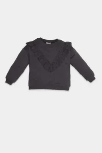 DeFacto Baby Girl Crew Neck Soft Fuzzy Sweatshirt