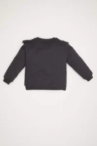 DeFacto Baby Girl Crew Neck Soft Fuzzy Sweatshirt - Image 4