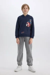 DeFacto Marvel Hooded Kangaroo Pocket Sweatshirt Boy - Image 2