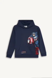 DeFacto Marvel Hooded Kangaroo Pocket Sweatshirt Boy - Image 7