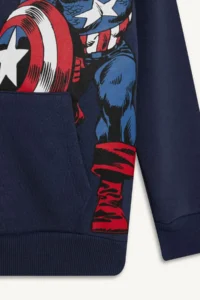 DeFacto Marvel Hooded Kangaroo Pocket Sweatshirt Boy - Image 8