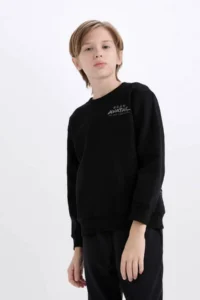 DeFacto Avatar the Last Airbender Crew Neck Soft Furry Back Printed Sweatshirt Boy D6742A - Image 3