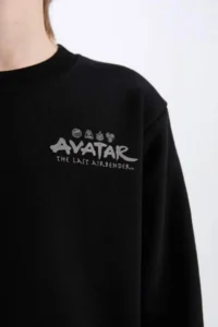 DeFacto Avatar the Last Airbender Crew Neck Soft Furry Back Printed Sweatshirt Boy D6742A - Image 6