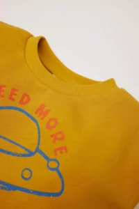 DeFacto Crew Neck Soft Fuzzy Printed Sweatshirt Baby Boy - Image 2