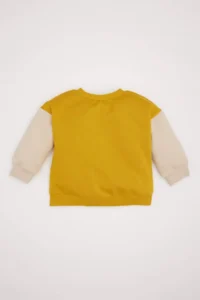 DeFacto Crew Neck Soft Fuzzy Printed Sweatshirt Baby Boy - Image 4