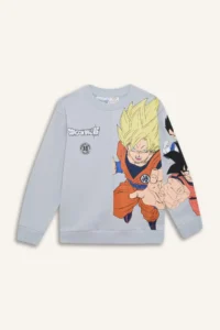 DeFacto Boy's Dragon Ball New Crew Neck Back Printed Sweatshirt