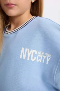 DeFacto Relax Fit V-Neck Printed Sweatshirt Girl - Image 5