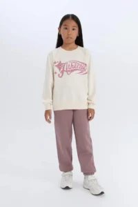 DeFacto Relax Fit Crew Neck Printed Sweatshirt Girl - Image 2