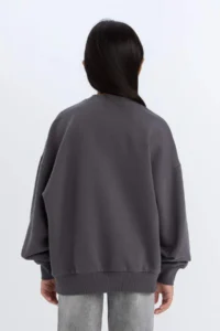 DeFacto Oversize Wide Fit Crew Neck Printed Sweatshirt Girl - Image 6