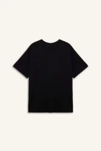 DeFacto Oversize Wide Fit Crew Neck Modal Short Sleeve Black T-Shirt