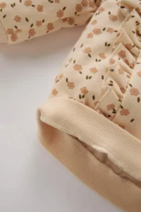DeFacto Baby Girl Crew Neck Floral Patterned Soft Fuzzy Sweatshirt - Image 5