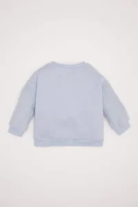 DeFacto Crew Neck Unicorn Printed Soft Furry Sweatshirt for Baby Girl - Image 4