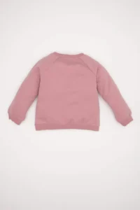 DeFacto Baby Girl Crew Neck Printed Soft Lined Sweatshirt - Image 5