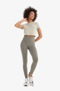 DeFacto Crop Crew Neck Basic Plain Athlete Short Sleeve T-Shirt - Image 5