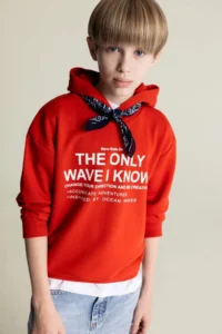 DeFacto Oversize Wide Fit Hooded Printed Sweatshirt Boy - Image 2