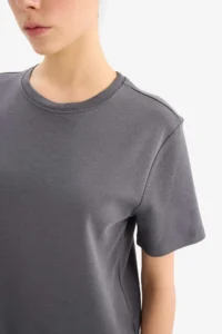 DeFacto Regular Fit Crew Neck Basic Plain Thick Short Sleeve T-Shirt - Image 5