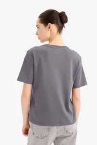 DeFacto Regular Fit Crew Neck Basic Plain Thick Short Sleeve T-Shirt - Image 6