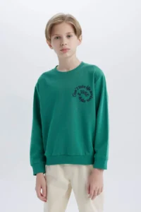 DeFacto Crew Neck Back Printed Sweatshirt Boy - Image 3