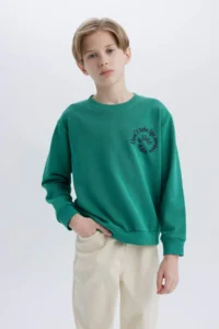 DeFacto Crew Neck Back Printed Sweatshirt Boy - Image 4