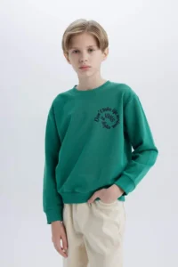 DeFacto Crew Neck Back Printed Sweatshirt Boy - Image 5