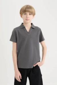 DeFacto Open Collar Short Sleeve T-Shirt Boy