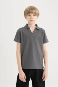 DeFacto Open Collar Short Sleeve T-Shirt Boy - Image 3