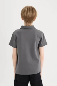 DeFacto Open Collar Short Sleeve T-Shirt Boy - Image 6