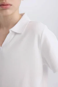 DeFacto Short Sleeve White Boys' T-Shirt D7755A8/WT34 - Image 5