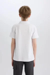 DeFacto Short Sleeve White Boys' T-Shirt D7755A8/WT34 - Image 6