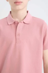 DeFacto Polo Neck Basic Plain Short Sleeve T-Shirt Boy - Image 7
