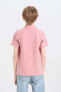 DeFacto Polo Neck Basic Plain Short Sleeve T-Shirt Boy - Image 8