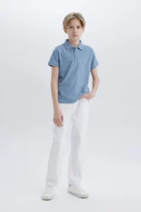 DeFacto Polo Neck Pique Short Sleeve T-Shirt Boy - Image 2
