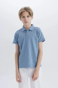 DeFacto Polo Neck Pique Short Sleeve T-Shirt Boy - Image 4