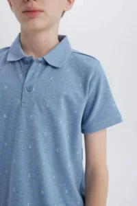 DeFacto Polo Neck Pique Short Sleeve T-Shirt Boy - Image 5