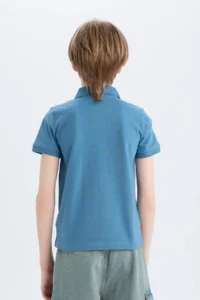 DeFacto Polo Neck Embroidered Short Sleeve T-Shirt Boy - Image 5