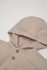 DeFacto Hooded Label Printed Buttoned Sweatshirt Baby Boy - Image 2