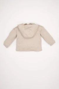 DeFacto Hooded Label Printed Buttoned Sweatshirt Baby Boy - Image 5