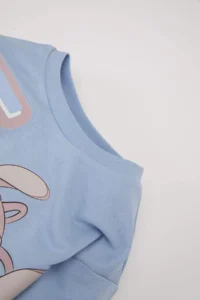 DeFacto Disney Lilo & Stitch Crew Neck Long Sleeve Sweat Dress Baby Girl - Image 2