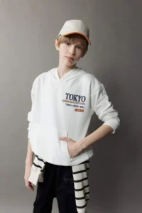 DeFacto Oversize Wide Fit Hooded Back Printed Sweatshirt Boy - Image 3