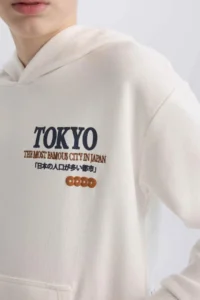 DeFacto Oversize Wide Fit Hooded Back Printed Sweatshirt Boy - Image 8
